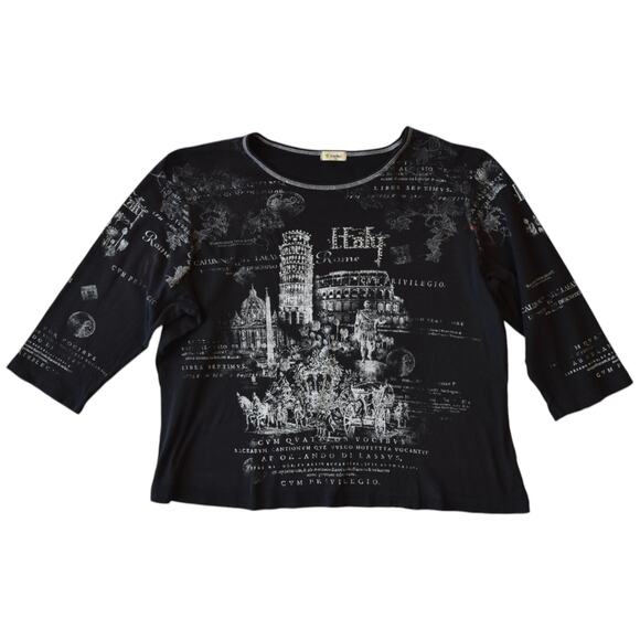 Vintage Y2K Italy Rome Graphic Tee, Plus Size 2XL - Picture 1 of 9